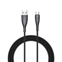 Veger V104 Braided Καλώδιο USB-A σε USB-C 1.2m – Μαύρο