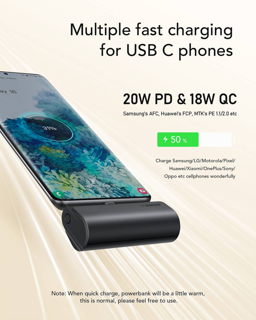Veger W0556 Power Bank 5000mAh 20W USB-C - Image 3