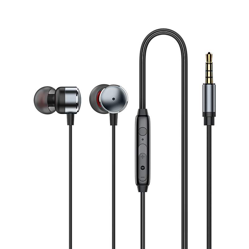 Recci Rep-L37 Metal In-Ear Handsfree Ακουστικά με Βύσμα Jack 3.5mm – Ασημί / Γκρι (Silver Gray) - Image 4