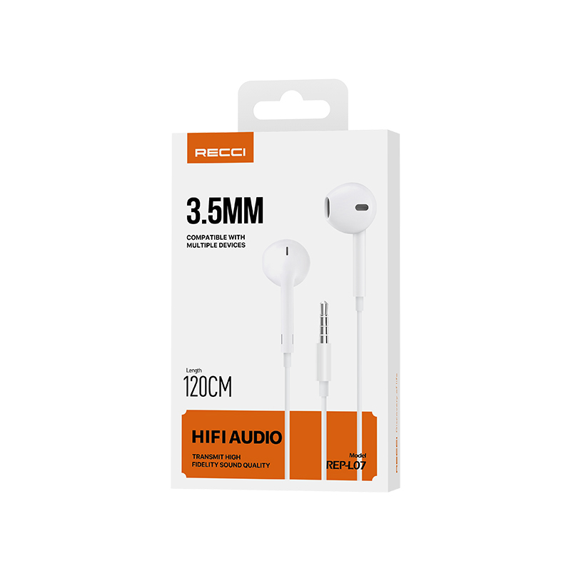 Recci Rep-l07 In-Ear Handsfree Ακουστικά με Βύσμα Jack 3.5mm – Λευκό