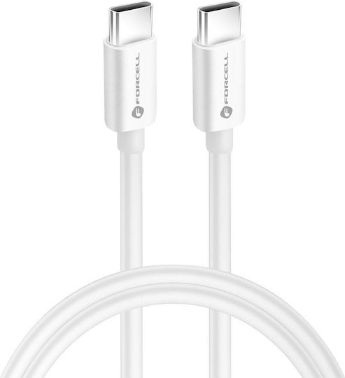 Forcell F-Energy Καλώδιο USB-C σε USB-C 100W, 1m - Λευκό - Image 2