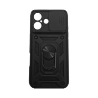Θήκη Σιλικόνης TPU Μαύρη Armor | Ring | Camera Prote iPhone 16