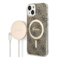 Guess 4G Print MagSafe Σετ Θήκη & Φορτιστής iPhone 14 Καφέ